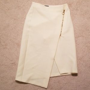 Top Shop Sz0 cream side zip skirt